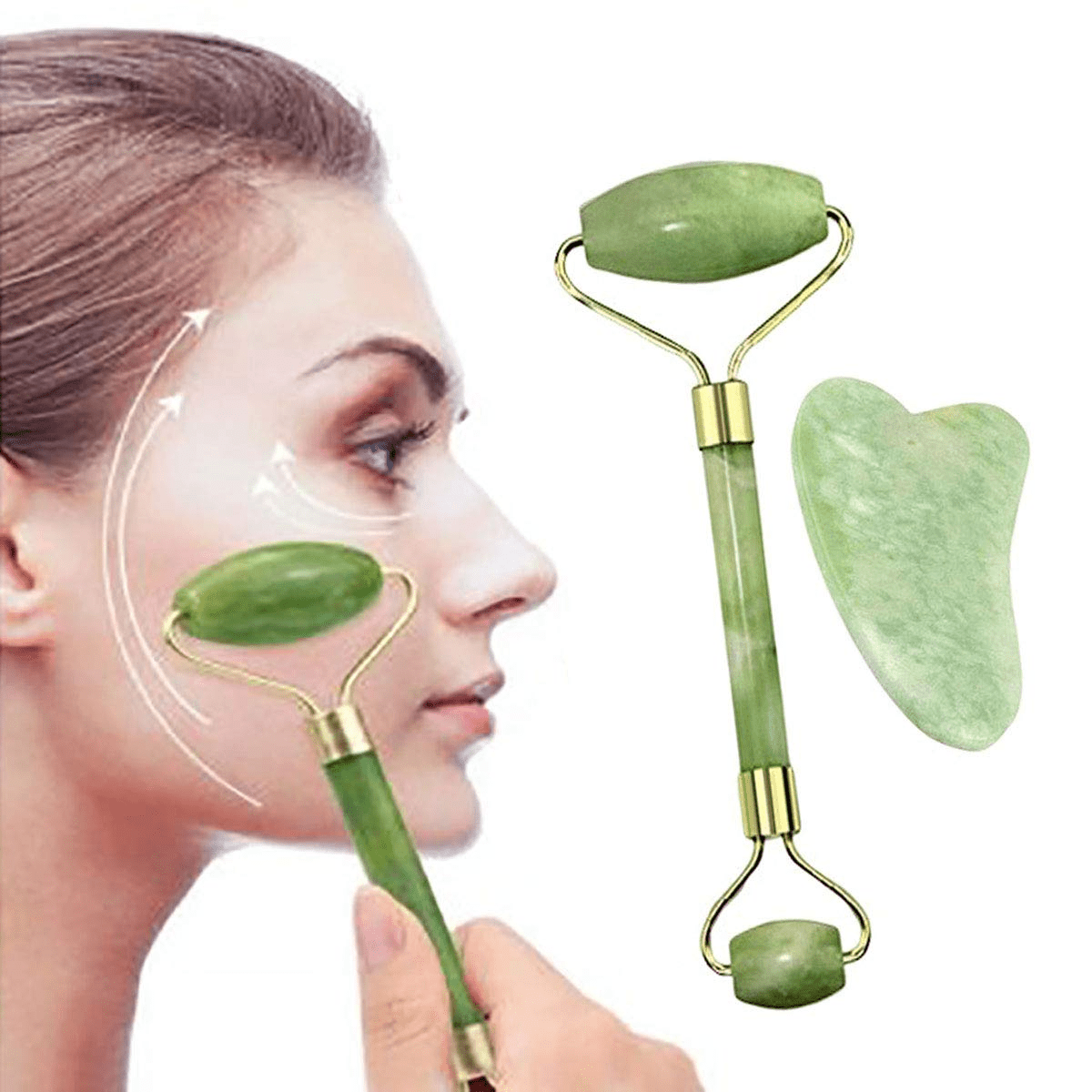 Rodillo Facial de Jade & Gua Sha - Mediquinperu🇵🇪